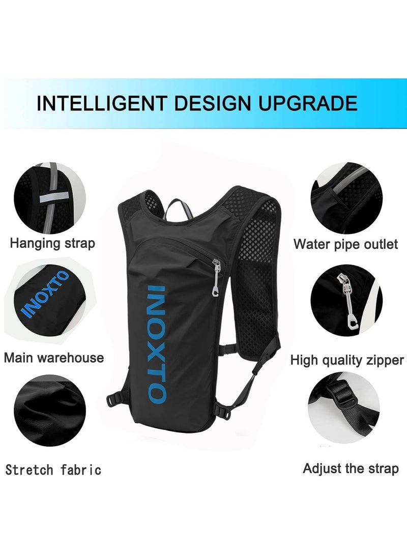 INOXTO Running Hydration Vest Backpack, Lightweight Insulated Pack with 1.5L Water Bladder Bag Daypack for Hiking Trail Running Cycling Race Marathon for Women Men - Image 2