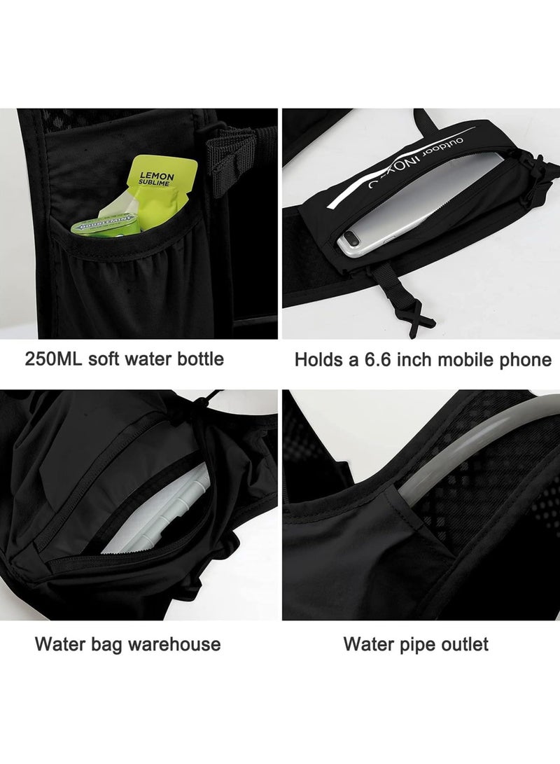 INOXTO Running Hydration Vest Backpack, Lightweight Insulated Pack with 1.5L Water Bladder Bag Daypack for Hiking Trail Running Cycling Race Marathon for Women Men - Image 4