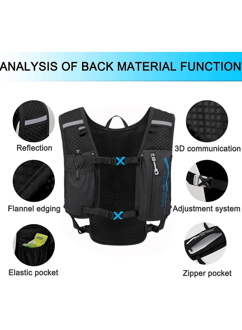 INOXTO Running Hydration Vest Backpack, Lightweight Insulated Pack with 1.5L Water Bladder Bag Daypack for Hiking Trail Running Cycling Race Marathon for Women Men - Image 5
