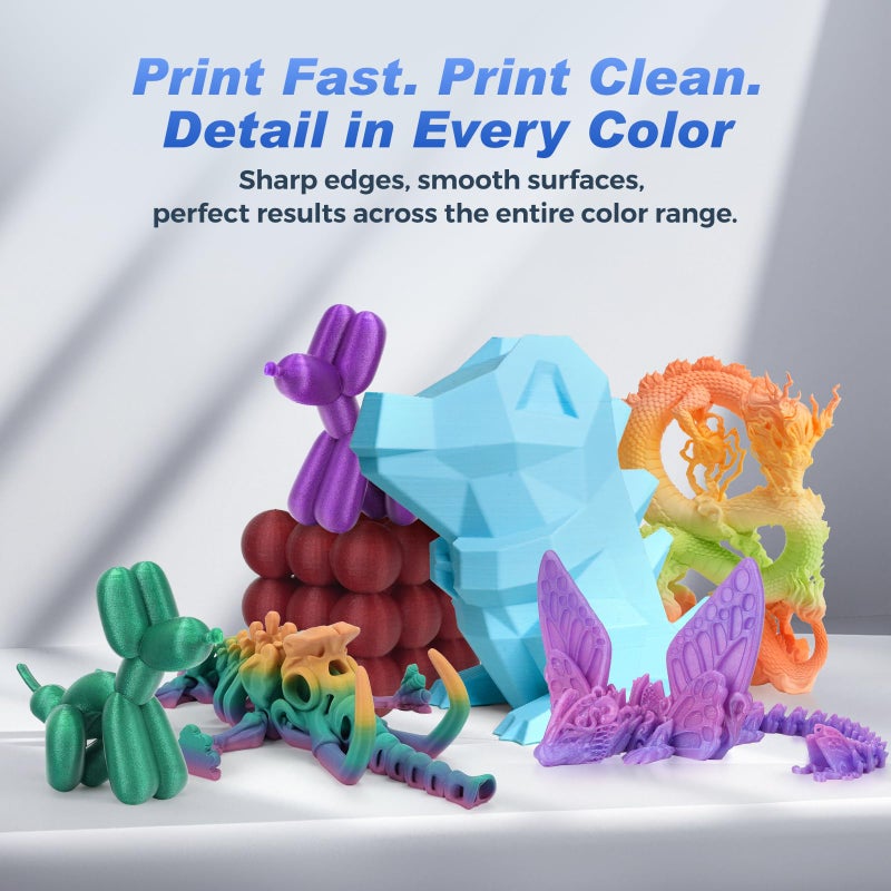 FLASHFORGE Rapid PLA 1.75mm Rainbow Candy, 500mm/s High Speed Printing, 3D Printer Filament 1kg Spool, Dimensional Accuracy +/- 0.02mm, Enjoy Exceptional Print Quality - Image 2