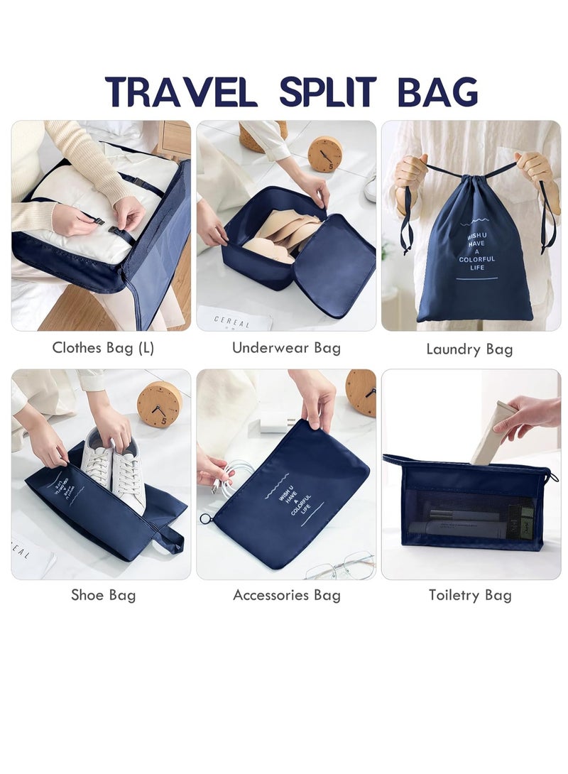 7-in-1 Travel Organizer: Your perfect travel companion, providing extra space inside your suitcase. Navy blue. - Image 4