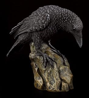 PTC PTC Leaning Black Raven on Rocks Hand Painted Resin Statue Figurine  - Image 1