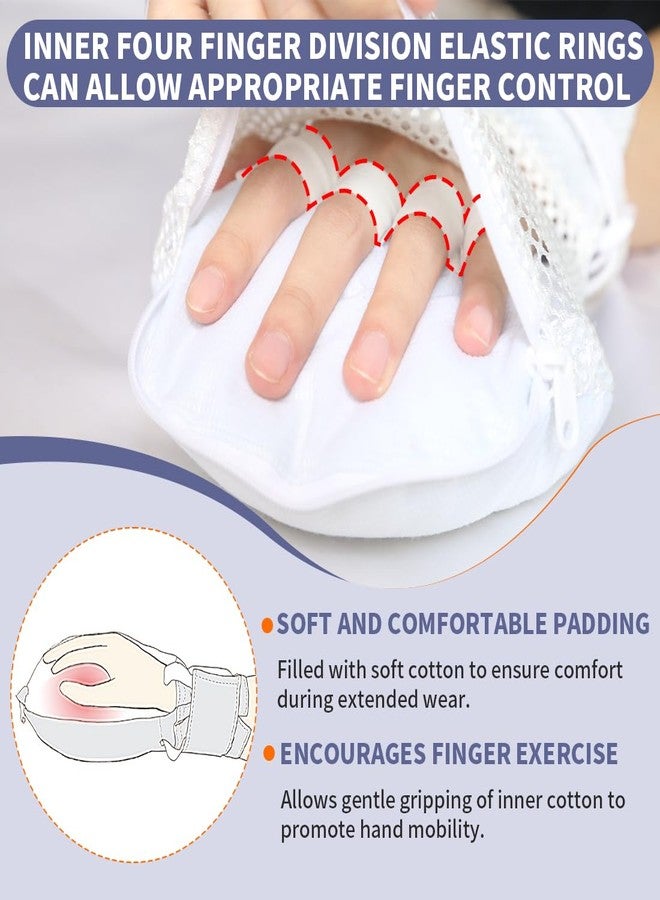 Ehucon Single Patient Use Dementia Restraint Gloves-2PCS,Breathable & Comfortable Medical Restraint Mitts for Elderly in Nursing & Home & Hospital Care - Image 2