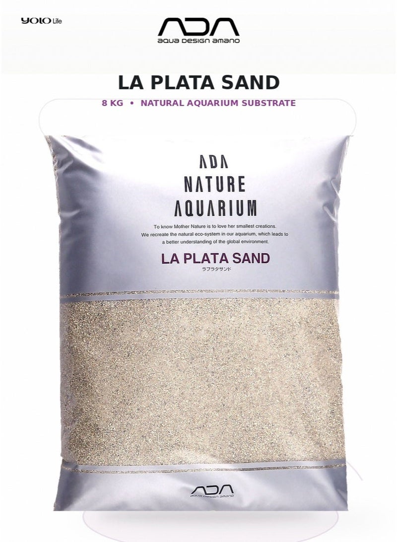 ADA La Plata Sand 8 kg Natural Bright White Cosmetic Sand for Aquascaping and Planted Layouts - Image 1