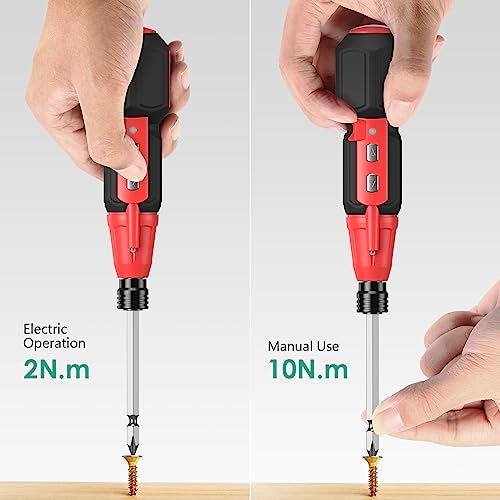 ORIA Electric Screwdriver Cordless, 12 in 1 Rechargeable Electric Screwdriver Set with 10 Bits and 1/4 inch Bit Holder, Power Repair Tool Kit with LED Lights, Charging Cable, for Phones,Toys, PC - Image 4