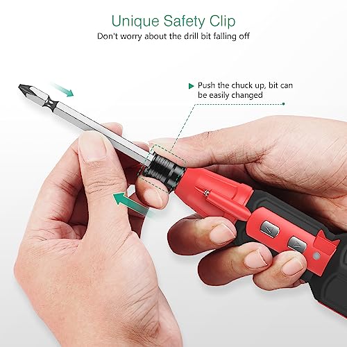 ORIA Electric Screwdriver Cordless, 12 in 1 Rechargeable Electric Screwdriver Set with 10 Bits and 1/4 inch Bit Holder, Power Repair Tool Kit with LED Lights, Charging Cable, for Phones,Toys, PC - Image 3