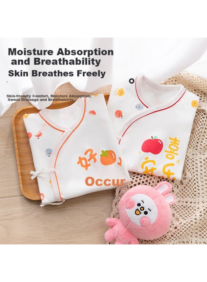 Babyprints Babyprints Baby Onesie 1-3 Months Baby Pure Cotton Romper Long Sleeve Bodysuit Four Seasons Underwear Belly Protection Good Persimmon 66  - Image 4
