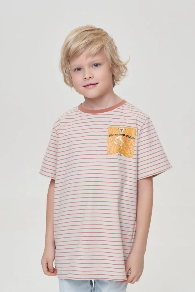 شوبيت تيشيرت مخطط بيج وشوكولاتة - شوبيت