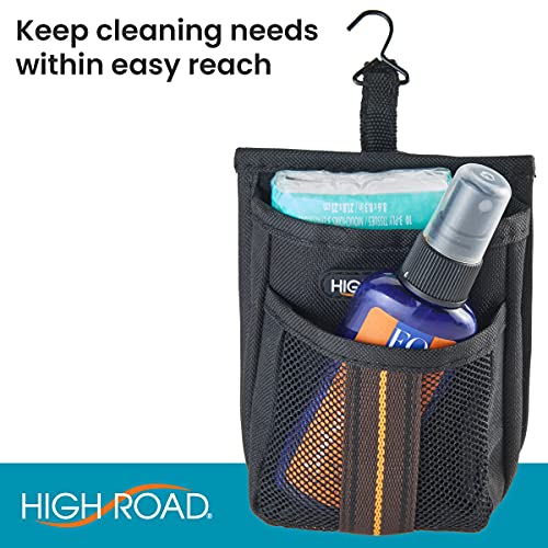 High Road Air Vent Mount Car Cell Phone Holder with Soft Lined Back Pocket and Front Mesh Storage Pocket - Image 3