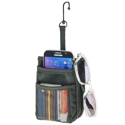 High Road Air Vent Mount Car Cell Phone Holder with Soft Lined Back Pocket and Front Mesh Storage Pocket - Image 1