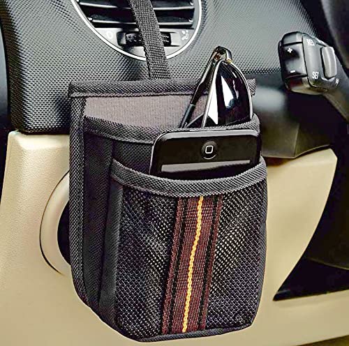 High Road Air Vent Mount Car Cell Phone Holder with Soft Lined Back Pocket and Front Mesh Storage Pocket - Image 2