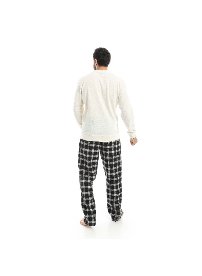 Red Circle Falafel V Neck Pajamas with Karwa Pants - Image 3