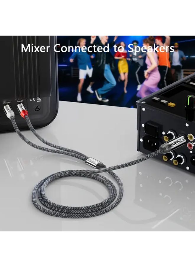 1 4 Inch TRS Male to Dual RCA Stereo Audio Cable 1 2 Meter Heavy Duty Copper Core - Image 5