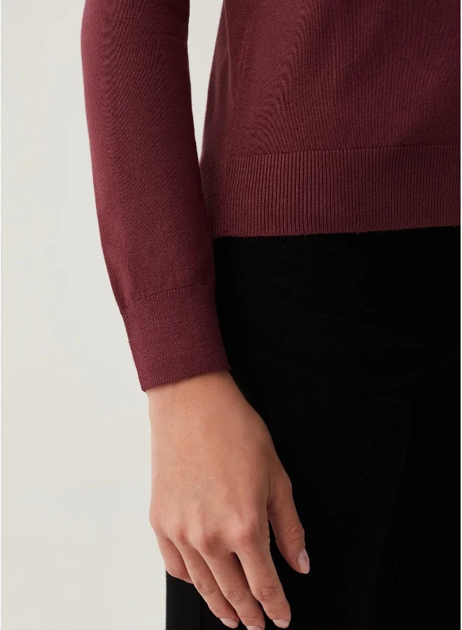Ovs Solid colour cardigan with round neck