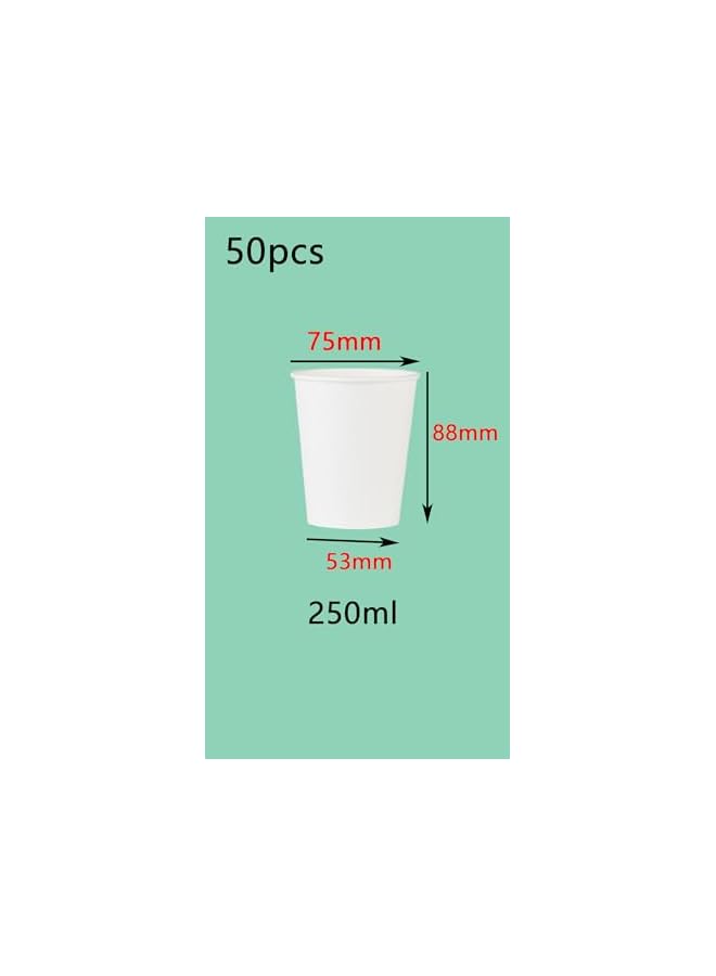 S-TOP White Paper Cups - good for Tea, Water, and Coffee,Versatile Cups for Hot and Cold Beverages(250ml,50 Pcs) - Image 5