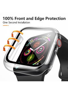 Mugust 3 Pack Case for Apple Watch Series 9 Series 8 Series 7 41mm Hard PC Case with Tempered Glass Screen Protector Waterproof Anti-Scratch Ultra-Thin Protective Cover for iWatch 41mm (Transparent)  - Image 4
