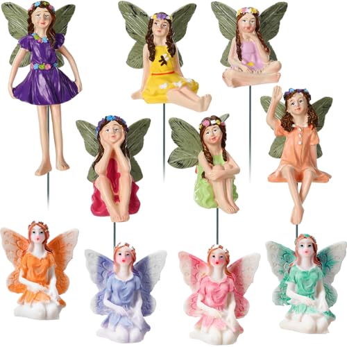 Jetec 10 Pcs Garden Miniatures Fairies Mini Figurine Fairy Accessories Decor for Outdoor Yard Home DecorationCute Color - Image 1