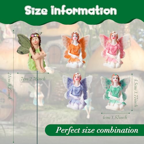 Jetec 10 Pcs Garden Miniatures Fairies Mini Figurine Fairy Accessories Decor for Outdoor Yard Home DecorationCute Color - Image 3