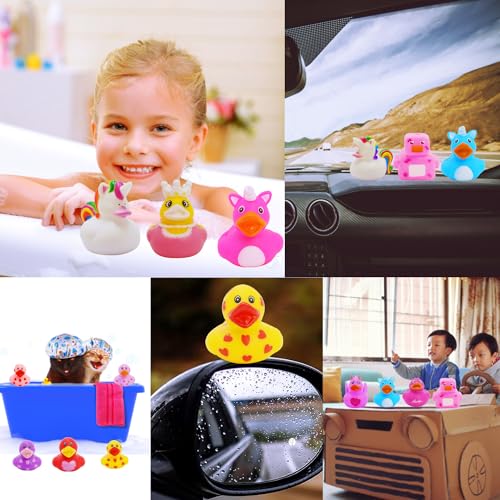 Yomwet Rubber Ducks Toy Duckies for Girls12Pack Ducking Pink Rubber Duck in Bulk Ducks for Unicorn Ducks Baby Bath Toys Birthday Party Stocking Stuffers Classroom Gift Valentines Ducks - Image 5