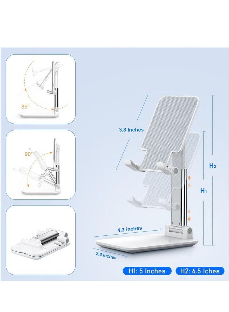 Universal Phone and Tablet Holder Foldable Stand White - Image 5