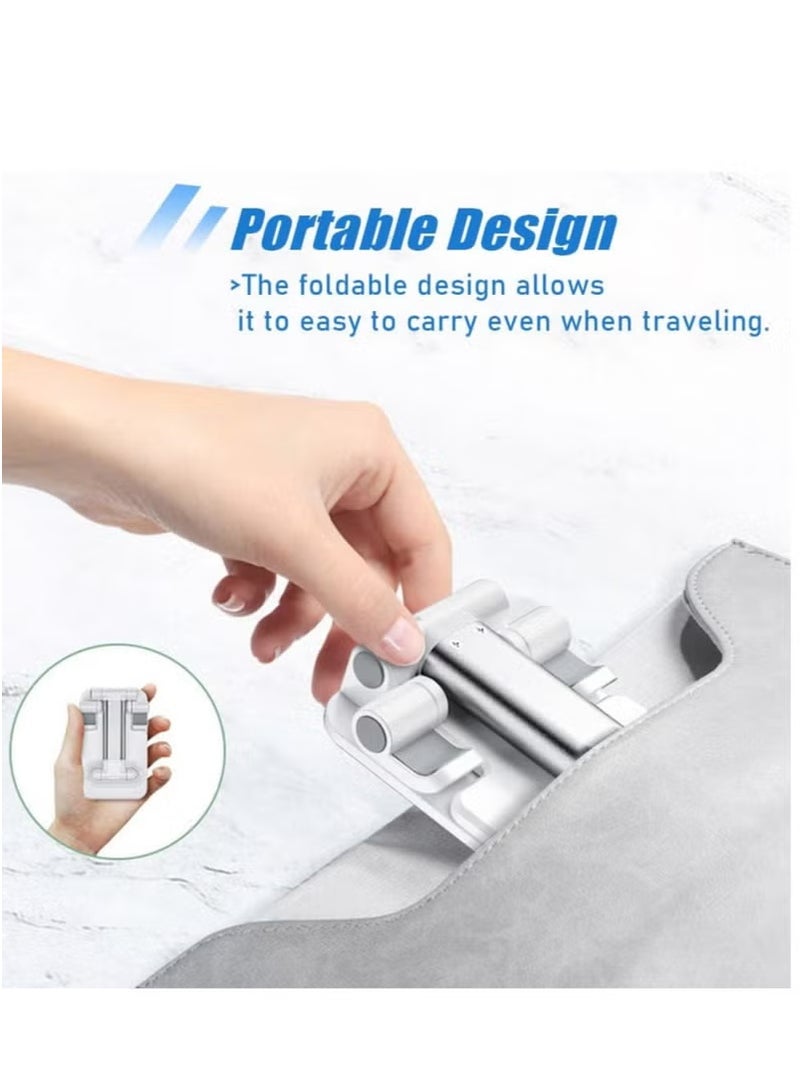 Universal Phone and Tablet Holder Foldable Stand White - Image 3