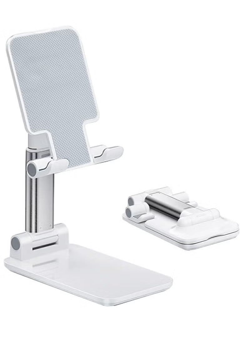 Universal Phone and Tablet Holder Foldable Stand White - Image 1