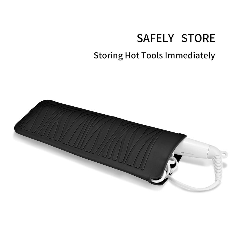 EIOKIT Heat Resistant Travel Mat Pouch for Hair Straighteners,Crimping Irons,Curling Wands,Flat Irons and Styling Tools - Image 4