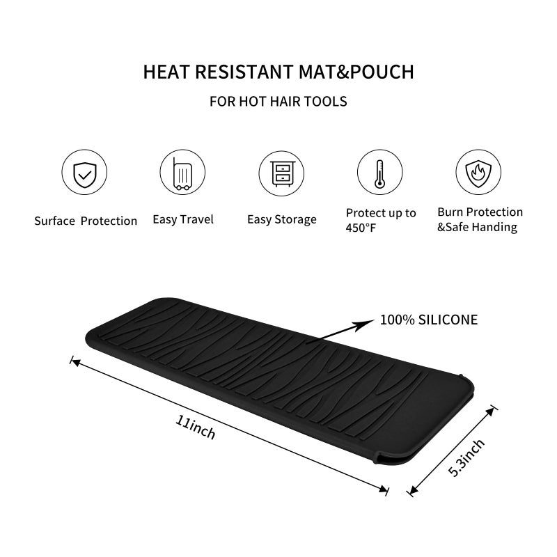 EIOKIT Heat Resistant Travel Mat Pouch for Hair Straighteners,Crimping Irons,Curling Wands,Flat Irons and Styling Tools - Image 2