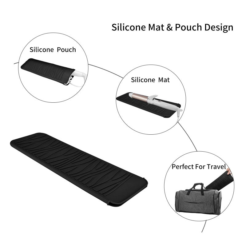 EIOKIT Heat Resistant Travel Mat Pouch for Hair Straighteners,Crimping Irons,Curling Wands,Flat Irons and Styling Tools - Image 5