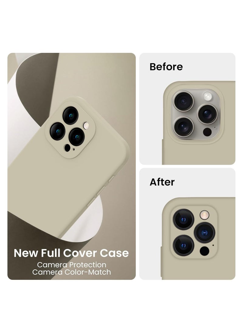 Raxoom Designed for iPhone 15 Pro Max Case, Silicone Upgraded [Camera Protection] for iPhone 15 ProMax Case with [2 Screen Protectors], Anti-Scratch Microfiber Lining, 6.7 inch, Khaki - Image 3