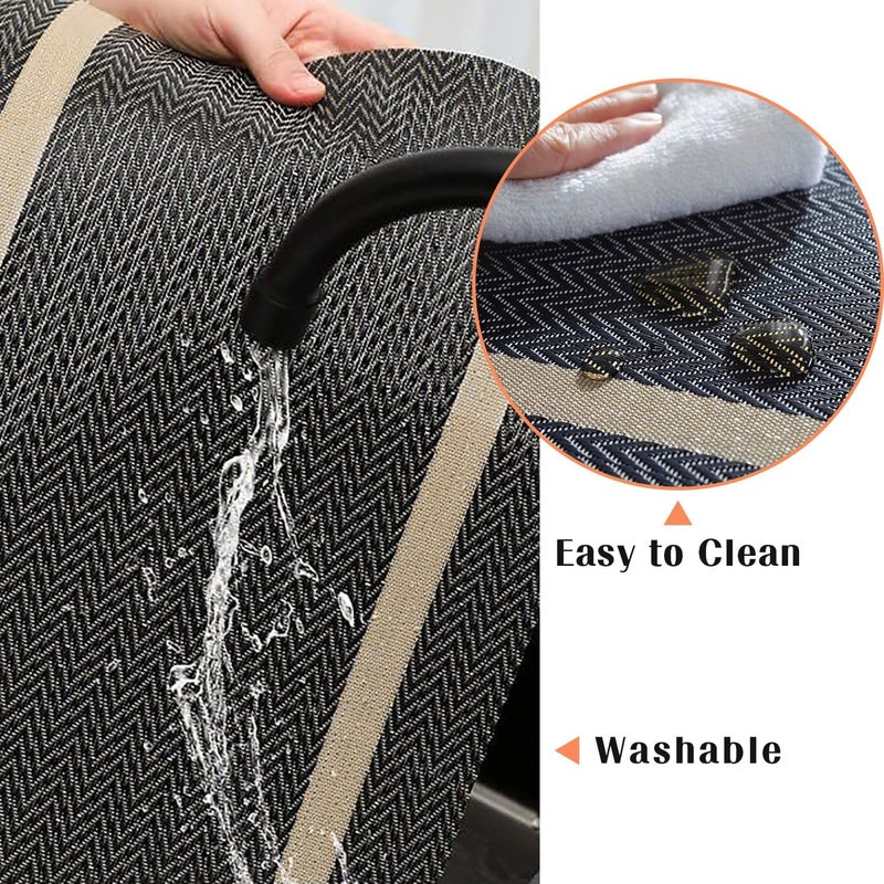 FAVE Woven Vinyl Table Runner Black Table Runner Woven with Golden Threads 72x12 Inches Wipeable Waterproof Dining Table Mats for Wedding, Banquet,Party, Restaurant (Black-72x12) - Image 5