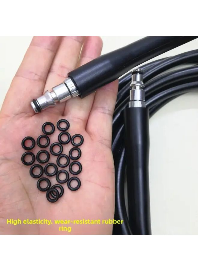 High Pressure Water Gun Sealing Ring 20pcs Black Rubber Leak Proof Durable - Image 1