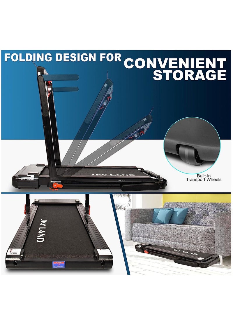 Sky Land 2-in-1 Treadmill & Walking Pad | Foldable Running Machine with 4HP Motor, FS App & 12 Programs, Compact Under-Desk Treadmill for Home & Office – EM-1287-H | جهاز السير المتحرك  - Image 5