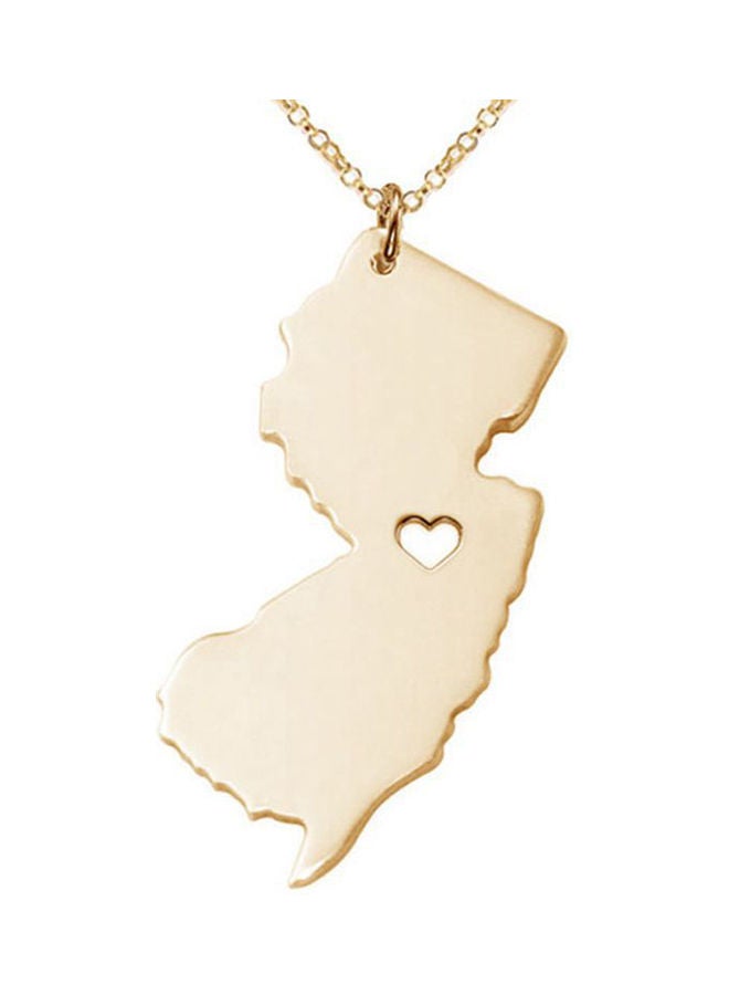 NIBEMINENT New Jersey Map Pendant Necklace