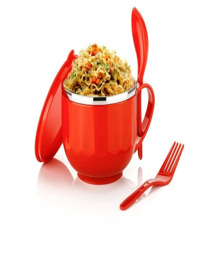 ELEXIQ Maggie & Soup Bowl with Spoon, Airtight Leak Proof Lid, Handle,Spoon Holder, Stainless Steel Soup Container (1) - Image 1
