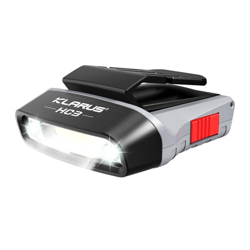 klarus HC3 Rechargeable Motion Sensor Cap Visor Light - 100 Lumens COB LED Clip on Hat Light - Headlamp Flashlight with Red Light for Fishing Running Camping Reading - Image 1