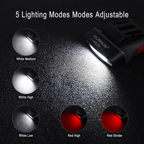 klarus HC3 Rechargeable Motion Sensor Cap Visor Light - 100 Lumens COB LED Clip on Hat Light - Headlamp Flashlight with Red Light for Fishing Running Camping Reading - Image 3