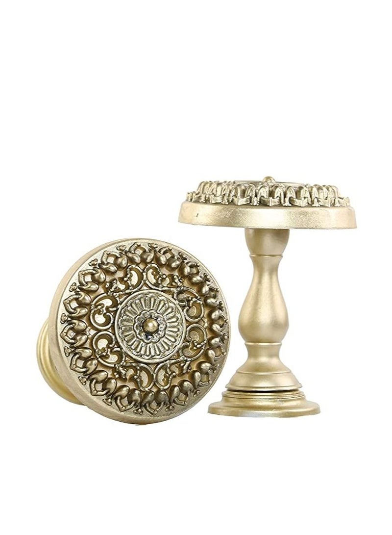 IDT 1 Pair Curtain Holdbacks Window Tie Backs Holders For Bedroom Wall Office Decor Home Sheer Blackout Drapes Blind Curtains Decorations Accessories Buckle Hooks Dark Golden Colour - Image 2