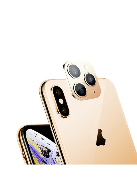 ملصق عدسة iPhone XR/X يتحول إلى iPhone 11/11 Pro/11 Pro Max، واقي عدسة الكاميرا لهاتف iPhone XR/X/XS/XS Max، غطاء كاميرا مطور مضاد للخدش من الزجاج المقوى، تغيير إلى جديد (ذهبي)