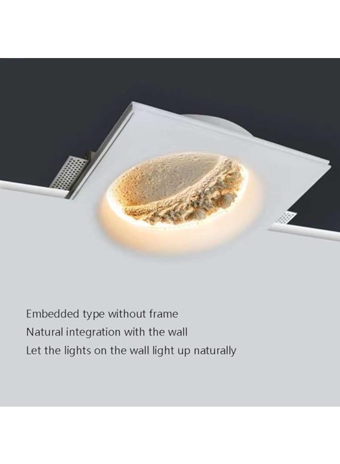 عام ضوء الجدار الفني المدمج القمري 3D الحديث للإضاءة الديكورية الإبداعية للحمام، غرفة المعيشة، الغرفة، الدرج، الممر، مصباح جداري (300×300×50 ملم). - Image 2