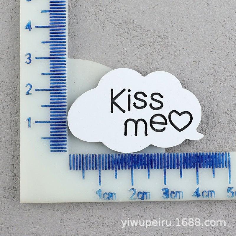 kissme hello lovediy acrylic letter card patch diy mobile phone shell accessories diy brooch badge No. 1: Kissme 