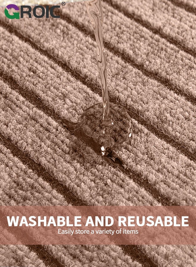 GROIC 12pcs Self-Adhesive Carpet, 30×30CM, Tiles Anti-Slip Reusable Carpet, Durable Polyester Squares Peel and Stick Carpet Floor Tile, Easy Install DIY for Bedroom Living Room Kitchen Indoor Outdoor - Image 3