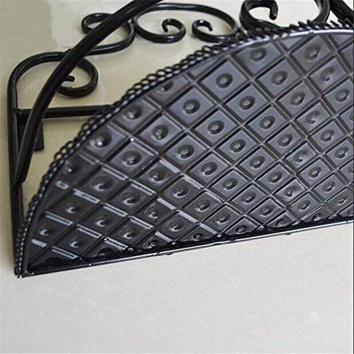 Namzi 1 Tier Bathroom Iron Black Wall Mounted Shelf Iron Rustic Wall Shelf Organize - Image 3