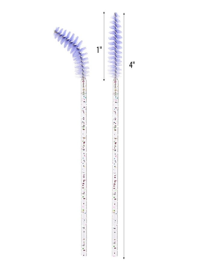 بي تي واي ام اس فرشاة رموش للاستخدام مرة واحدة من BTYMS، 100 قطعة، فرشاة ماسكارا، فرشاة حواجب، فرشاة تطبيق الرموش، فرشاة ماسكارا لتركيب الرموش - بنفسجي - Image 2