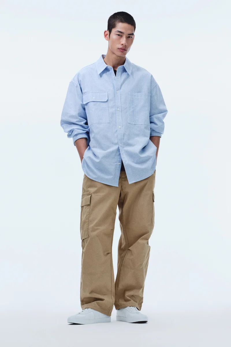 Loose Fit Cotton cargo trousers