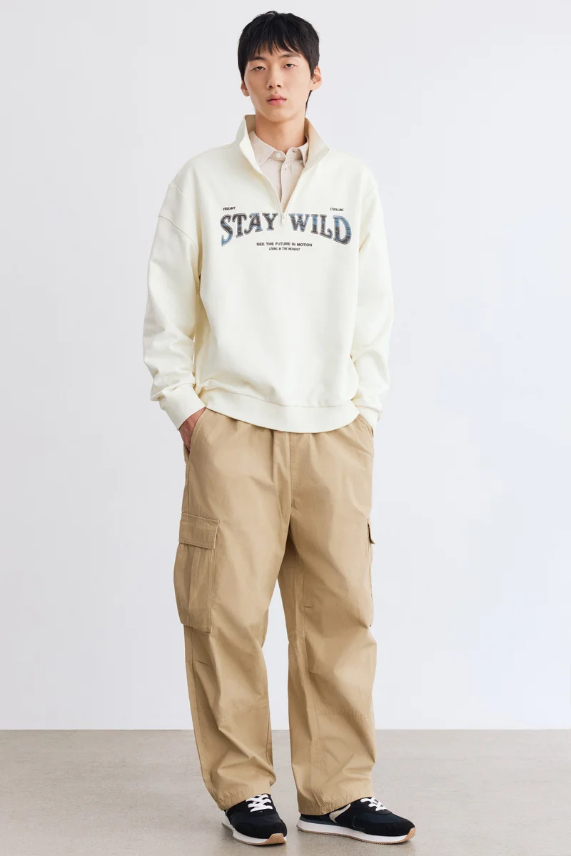 H&M Loose Fit Cotton cargo trousers