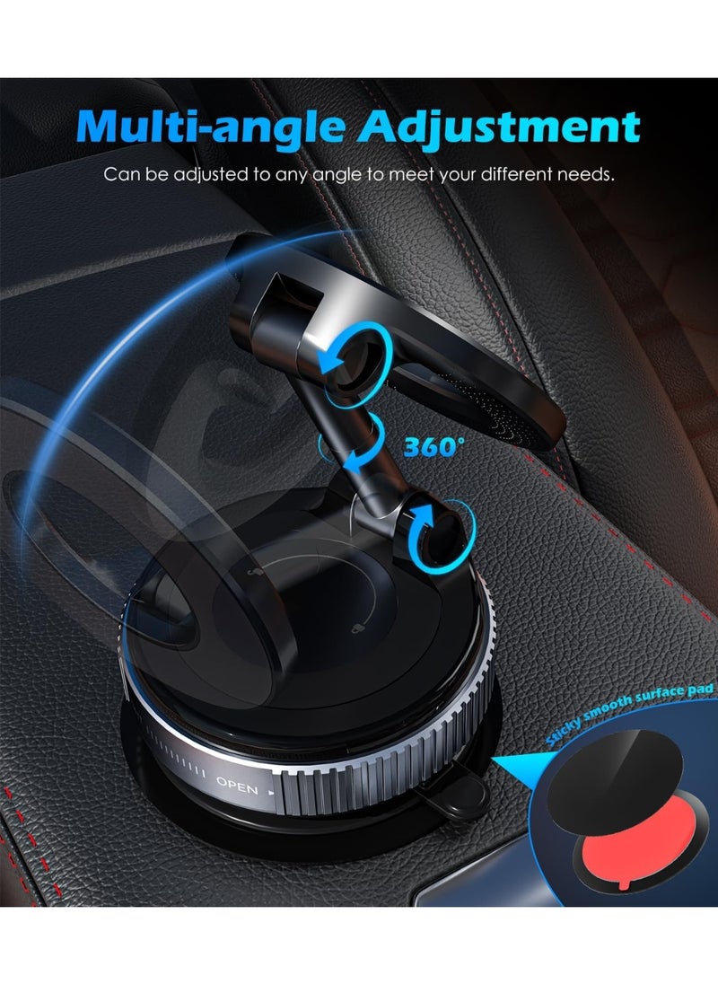 Raxoom Vacuum Suction Cup Car Phone Holder, Compatible with MagSafe, 360° Adjustable & Foldable Magnetic Phone Mount for Car/Glass/Any Smooth Surface, Hands-Free - Black  - Image 3
