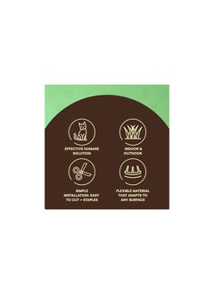 KASTWAVE طارد القطط في الهواء الطلق، حصيرة طرد القطط (طقم من 10) 16 × 13 بوصة مربعة، حصيرة طرد القطط مع 1 بوصة من المسامير البلاستيكية، حصيرة مسامير القطط، جهاز صد خدش القطط تغطية 13 قدم، جهاز صد القطط في الداخل والخارج  - Image 2