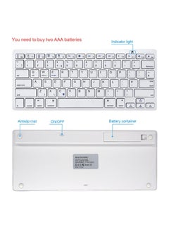 KASTWAVE Bluetooth Keyboard, Wireless Tablet Keyboards Compatible with Windows/Android/iOS, Keyboard for iPad/iPad Pro/iPad Air/iPad Mini, Samsung, iPhone and Other Bluetooth Devices, White  - Image 2
