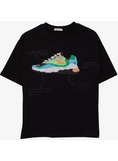 Breeze Boy's T-Shirt Colorful Shoes Printed Age 9-16, Black  - Image 1